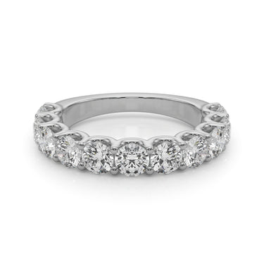 U-Prong Wedding Band – Lab Diamond Wedding Band in 18K Gold | Just Brilliant – close-up view