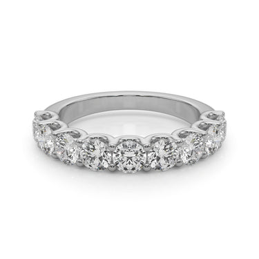 U-Prong Wedding Band – Lab Diamond Wedding Band in 18K Gold | Just Brilliant – close-up view