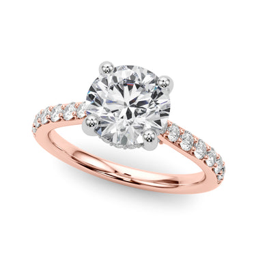 Round Hidden Halo Engagement Ring – Round Lab Diamond Engagement Ring in 18K Gold | Just Brilliant – view 9