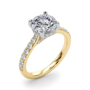 Round Hidden Halo Engagement Ring – Round Lab Diamond Engagement Ring in 18K Gold | Just Brilliant – view 8