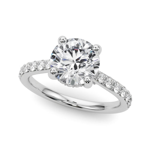 Round Hidden Halo Engagement Ring