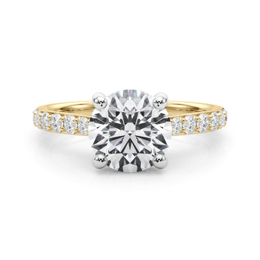 Round Hidden Halo Engagement Ring – Round Lab Diamond Engagement Ring in 18K Gold | Just Brilliant – view 7