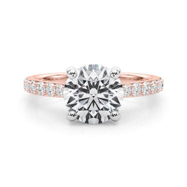 Round Hidden Halo Engagement Ring – Round Lab Diamond Engagement Ring in 18K Gold | Just Brilliant – view 11