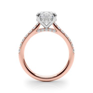 Round Hidden Halo Engagement Ring – Round Lab Diamond Engagement Ring in 18K Gold | Just Brilliant – view 10