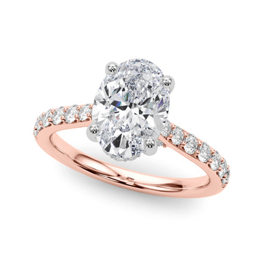 Hidden Halo Oval Engagement Ring – Oval Lab Diamond Engagement Ring in 18K Gold | Just Brilliant – view 10