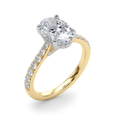 Hidden Halo Oval Engagement Ring – Oval Lab Diamond Engagement Ring in 18K Gold | Just Brilliant – view 9