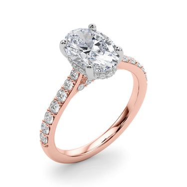 Hidden Halo Oval Engagement Ring – Oval Lab Diamond Engagement Ring in 18K Gold | Just Brilliant – view 13