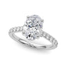 Hidden Halo Oval Engagement Ring – Oval Lab Diamond Engagement Ring in 18K Gold | Just Brilliant