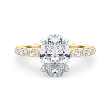 Hidden Halo Oval Engagement Ring – Oval Lab Diamond Engagement Ring in 18K Gold | Just Brilliant – view 8