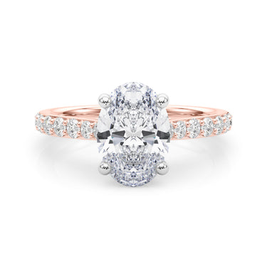 Hidden Halo Oval Engagement Ring – Oval Lab Diamond Engagement Ring in 18K Gold | Just Brilliant – view 12