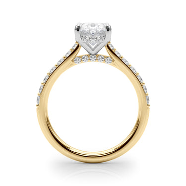 Hidden Halo Oval Engagement Ring – Oval Lab Diamond Engagement Ring in 18K Gold | Just Brilliant – view 7