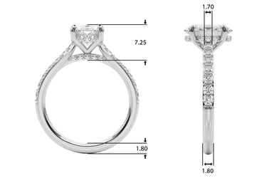 Hidden Halo Oval Engagement Ring – Oval Lab Diamond Engagement Ring in 18K Gold | Just Brilliant – side view