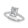 Prong Set Emerald Cut Hidden Halo Engagement Ring – Emerald Cut Emerald & Lab Diamond Engagement Ring in 18K Gold | Just B...