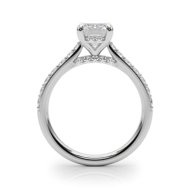 Prong Set Emerald Cut Hidden Halo Engagement Ring – Emerald Cut Emerald Engagement Ring in 18K Gold | Just Brilliant – det...