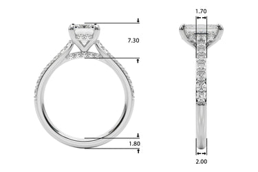 Prong Set Emerald Cut Hidden Halo Engagement Ring – Emerald Cut Emerald Engagement Ring in 18K Gold | Just Brilliant – sid...