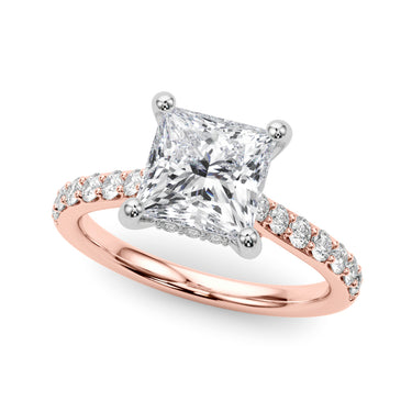 Princess Cut Hidden Halo Engagement Ring – Princess Cut Lab Diamond Engagement Ring in 18K Gold | Just Brilliant – view 10