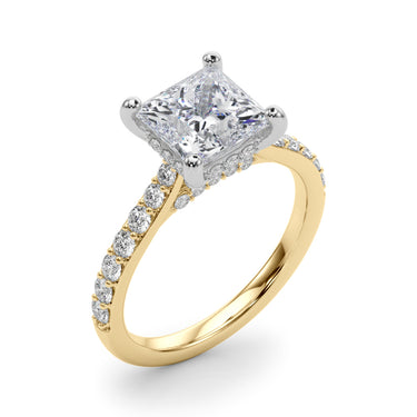 Princess Cut Hidden Halo Engagement Ring – Princess Cut Lab Diamond Engagement Ring in 18K Gold | Just Brilliant – view 9