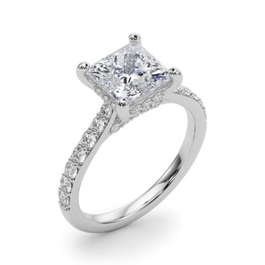Princess Cut Hidden Halo Engagement Ring – Princess Cut Lab Diamond Engagement Ring in 18K Gold | Just Brilliant – lifesty...