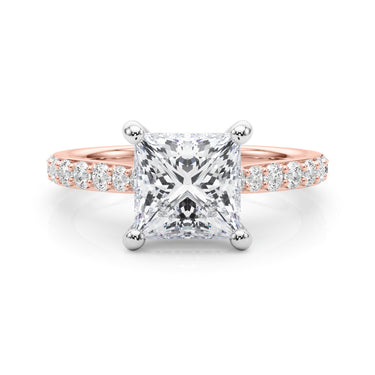 Princess Cut Hidden Halo Engagement Ring – Princess Cut Lab Diamond Engagement Ring in 18K Gold | Just Brilliant – view 12