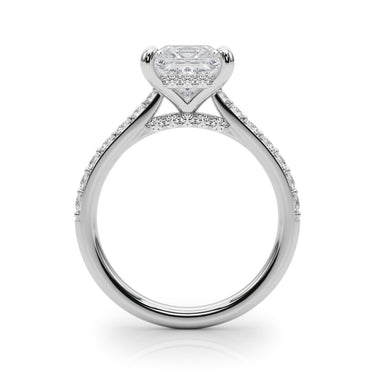 Princess Cut Hidden Halo Engagement Ring – Princess Cut Lab Diamond Engagement Ring in 18K Gold | Just Brilliant – detail ...