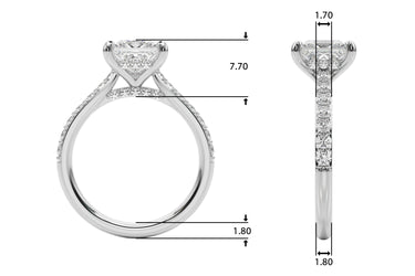 Princess Cut Hidden Halo Engagement Ring – Princess Cut Lab Diamond Engagement Ring in 18K Gold | Just Brilliant – side view