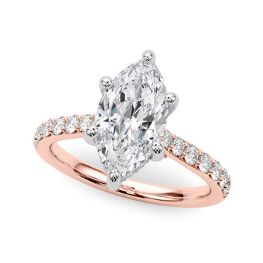 Hidden Halo Marquise Engagement Ring – Marquise Lab Diamond Engagement Ring in 18K Gold | Just Brilliant – view 10