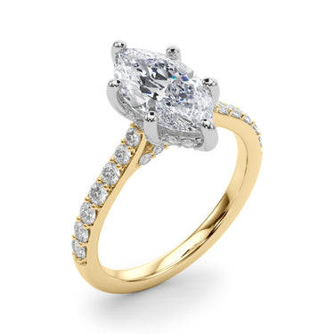 Hidden Halo Marquise Engagement Ring – Marquise Lab Diamond Engagement Ring in 18K Gold | Just Brilliant – view 9