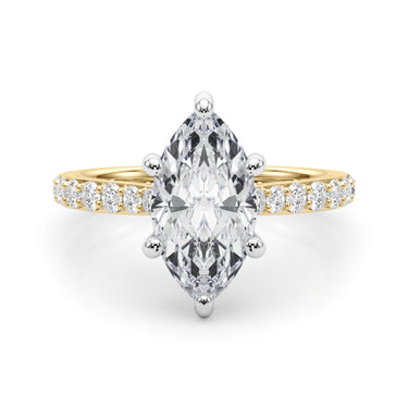 Hidden Halo Marquise Engagement Ring – Marquise Lab Diamond Engagement Ring in 18K Gold | Just Brilliant – view 8