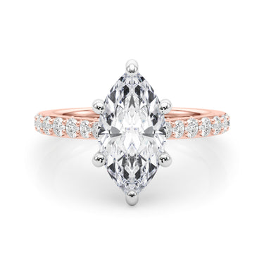 Hidden Halo Marquise Engagement Ring – Marquise Lab Diamond Engagement Ring in 18K Gold | Just Brilliant – view 12