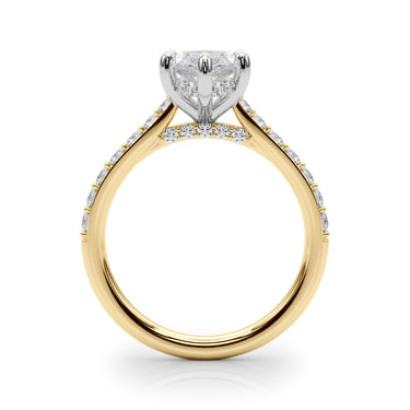 Hidden Halo Marquise Engagement Ring – Marquise Lab Diamond Engagement Ring in 18K Gold | Just Brilliant – view 7