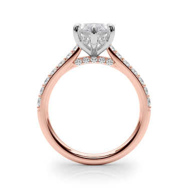 Hidden Halo Marquise Engagement Ring – Marquise Lab Diamond Engagement Ring in 18K Gold | Just Brilliant – view 11
