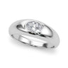 Domed Bezel Set Oval Engagement Ring – Oval Lab Diamond Engagement Ring in 18K Gold | Just Brilliant