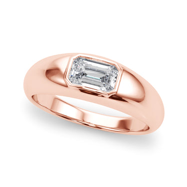 Modern Emerald Cut Bezel Set Engagement Ring – Emerald Cut Emerald Engagement Ring in 18K Gold | Just Brilliant – view 10
