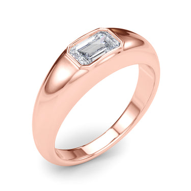 Modern Emerald Cut Bezel Set Engagement Ring – Emerald Cut Emerald Engagement Ring in 18K Gold | Just Brilliant – view 13