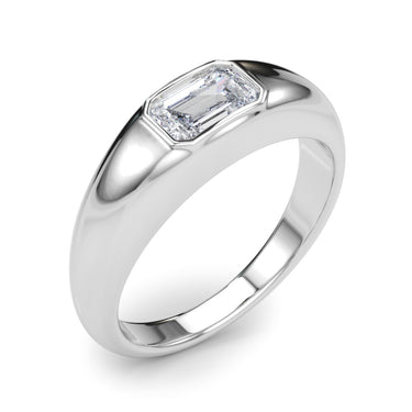 Modern Emerald Cut Bezel Set Engagement Ring – Emerald Cut Emerald Engagement Ring in 18K Gold | Just Brilliant – lifestyl...