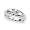 Modern Emerald Cut Bezel Set Engagement Ring – Emerald Cut Emerald & Lab Diamond Engagement Ring in 18K Gold | Just Brilliant