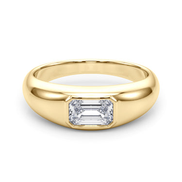 Modern Emerald Cut Bezel Set Engagement Ring – Emerald Cut Emerald Engagement Ring in 18K Gold | Just Brilliant – view 8