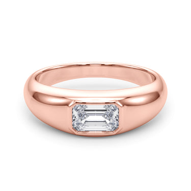 Modern Emerald Cut Bezel Set Engagement Ring – Emerald Cut Emerald Engagement Ring in 18K Gold | Just Brilliant – view 12