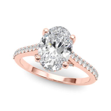 Accented Trellis Oval Engagement Ring – Oval Lab Diamond Engagement Ring in 18K Gold | Just Brilliant – view 10