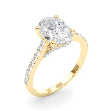 Accented Trellis Oval Engagement Ring – Oval Lab Diamond Engagement Ring in 18K Gold | Just Brilliant – view 9