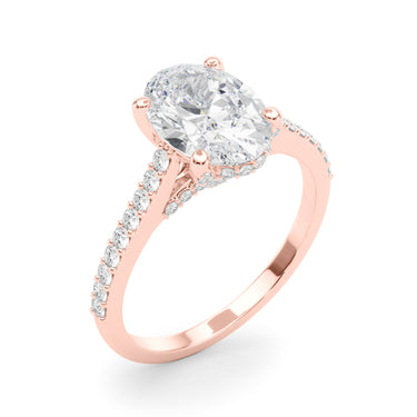 Accented Trellis Oval Engagement Ring – Oval Lab Diamond Engagement Ring in 18K Gold | Just Brilliant – view 13