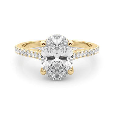 Accented Trellis Oval Engagement Ring – Oval Lab Diamond Engagement Ring in 18K Gold | Just Brilliant – view 8