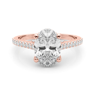 Accented Trellis Oval Engagement Ring – Oval Lab Diamond Engagement Ring in 18K Gold | Just Brilliant – view 12