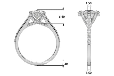 Accented Trellis Oval Engagement Ring – Oval Lab Diamond Engagement Ring in 18K Gold | Just Brilliant – side view