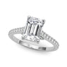 Accented Trellis Emerald Cut Engagement Ring – Emerald Cut Emerald & Lab Diamond Engagement Ring in 18K Gold | Just Brilliant