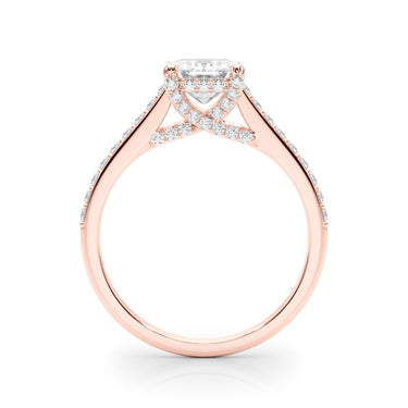 Accented Trellis Emerald Cut Engagement Ring – Emerald Cut Emerald Engagement Ring in 18K Gold | Just Brilliant – view 11