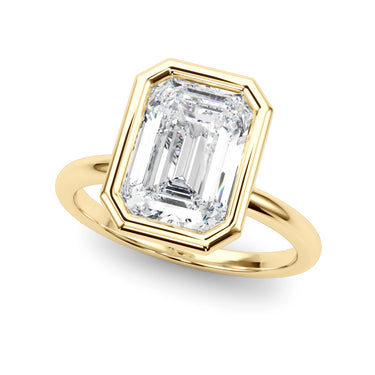Solitaire Bezel Set Engagement Ring – Lab Diamond Engagement Ring in 18K Gold | Just Brilliant – angle view