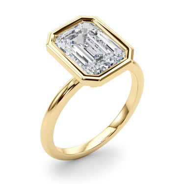 Solitaire Bezel Set Engagement Ring – Lab Diamond Engagement Ring in 18K Gold | Just Brilliant – view 9