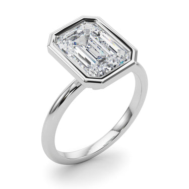 Solitaire Bezel Set Engagement Ring – Lab Diamond Engagement Ring in 18K Gold | Just Brilliant – lifestyle view