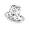 Solitaire Bezel Set Engagement Ring – Oval Emerald & Lab Diamond Engagement Ring in 18K Gold | Just Brilliant